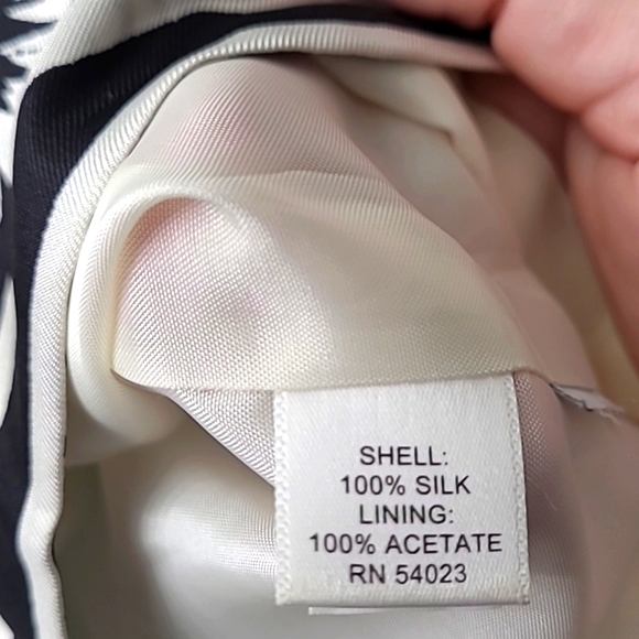 Banana Republic Sleeveless Printed Silk Dress Size 6 Black & White - Picture 10 of 14